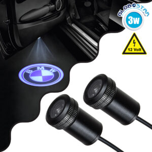 GloboStar® 81603 BMW Ghost Car Brand Logo Projector – Προτζέκτορας Προβολής Μάρκας Αυτοκινήτου LED CREE XHP35 3W 240lm 120° DC 12V IP20 Ψυχρό Λευκό 6000K