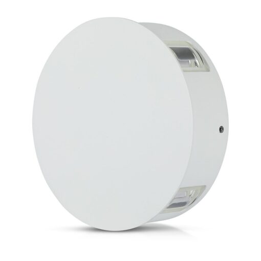 LED Φωτιστικό Τοίχου 4W V-TAC Λευκό Στρογγυλό Αδιάβροχο IP65 SMD Θερμό Λευκό 3000Κ – 8213