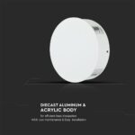 LED Φωτιστικό Τοίχου 4W V-TAC Λευκό Στρογγυλό Αδιάβροχο IP65 SMD Θερμό Λευκό 3000Κ – 8213