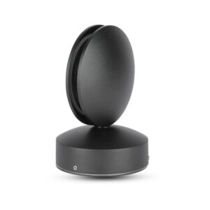 Μαύρο στρογγυλό φωτιστικό τοίχου LED, μοντέρνος σχεδιασμός, περιστρεφόμενο για ανάγνωση ή εστιασμένο φωτισμό.