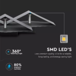 LED Απλίκα Κύβοι 9W Μαύρο Σώμα Αρχιτεκτονικού Φωτισμού 3000K Θερμό V-TAC – 8223