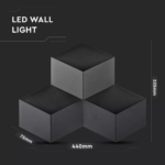 LED Απλίκα Κύβοι 9W Μαύρο Σώμα Αρχιτεκτονικού Φωτισμού 3000K Θερμό V-TAC – 8223