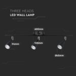 LED φωτιστικό οροφής τριπλό 13.5W 3000K Θερμό λευκό Μαύρο σώμα V-TAC – 8271