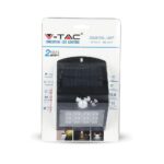 LED Ηλιακό Φωτιστικό 1.5W V-TAC με Αισθητήρα Αδιάβροχο IP65 Μαύρο Πλαστικό Φυσικό Λευκό 4000K – 8277