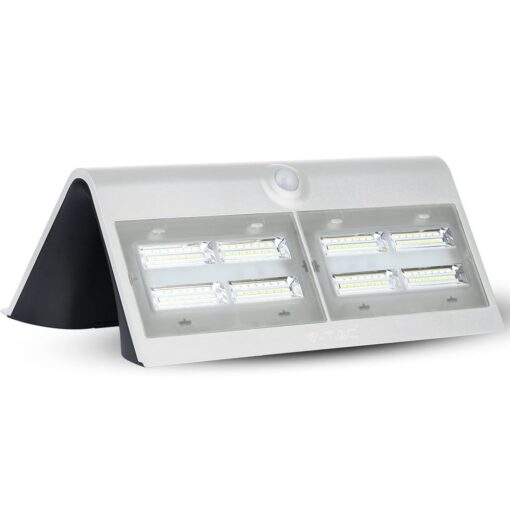 LED Ηλιακό Φωτιστικό 6.8W V-TAC με Αισθητήρα Αδιάβροχο IP65 Λευκό Πλαστικό Φυσικό Λευκό 4000K – 8278