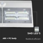 LED Ηλιακό Φωτιστικό 6.8W V-TAC με Αισθητήρα Αδιάβροχο IP65 Λευκό Πλαστικό Φυσικό Λευκό 4000K – 8278