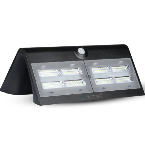 LED Ηλιακό Φωτιστικό 6.8W V-TAC με Αισθητήρα Αδιάβροχο IP65 Μαύρο Πλαστικό Φυσικό Λευκό 4000K – 8279
