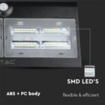 LED Ηλιακό Φωτιστικό 6.8W V-TAC με Αισθητήρα Αδιάβροχο IP65 Μαύρο Πλαστικό Φυσικό Λευκό 4000K – 8279