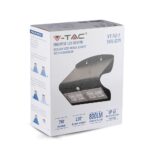 LED Ηλιακό Φωτιστικό 6.8W V-TAC με Αισθητήρα Αδιάβροχο IP65 Μαύρο Πλαστικό Φυσικό Λευκό 4000K – 8279