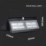 LED Ηλιακό Φωτιστικό 6.8W V-TAC με Αισθητήρα Αδιάβροχο IP65 Μαύρο Πλαστικό Φυσικό Λευκό 4000K – 8279