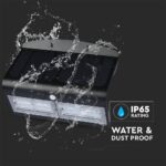 LED Ηλιακό Φωτιστικό 6.8W V-TAC με Αισθητήρα Αδιάβροχο IP65 Μαύρο Πλαστικό Φυσικό Λευκό 4000K – 8279