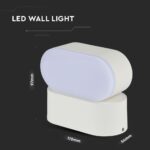 LED Φωτιστικό Τοίχου Περιστρεφόμενο 5W V-TAC Λευκό Αδιάβροχο IP65 Θερμό  3000Κ – 218286