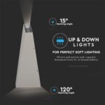 LED Φωτιστικό Τοίχου 6W V-TAC Γκρι Αδιάβροχο IP65 SMD Φυσικό Λευκό 4000Κ – 8300