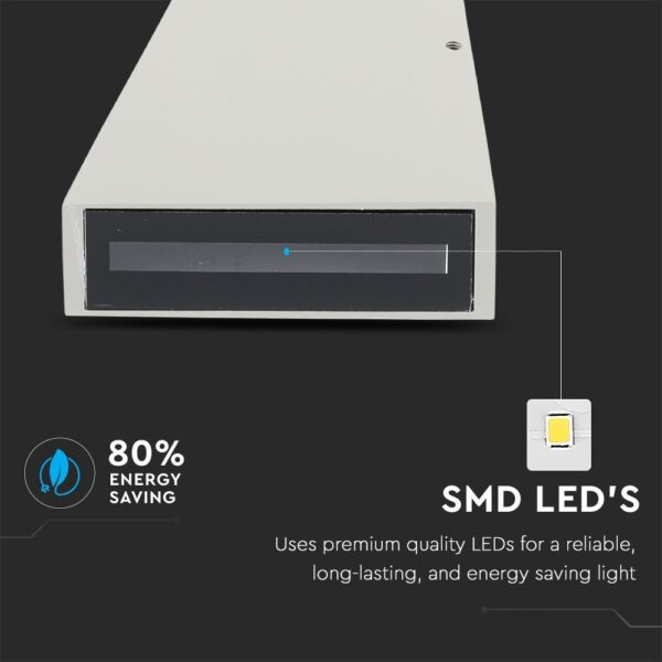 LED Φωτιστικό Τοίχου 6W V-TAC Γκρι Αδιάβροχο IP65 SMD Φυσικό Λευκό 4000Κ – 8300