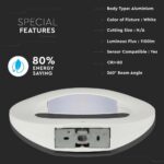 LED Φωτιστικό Τοίχου 10W V-TAC Λευκό Θερμό Λευκό 3000Κ – 8307
