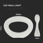 LED Φωτιστικό Τοίχου 10W V-TAC Λευκό Θερμό Λευκό 3000Κ – 8307