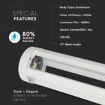 LED Κολονάκι Φωτιστικό 10W V-TAC 86cm Αδιάβροχο IP65 Λευκό Φυσικό 6400K – 8327