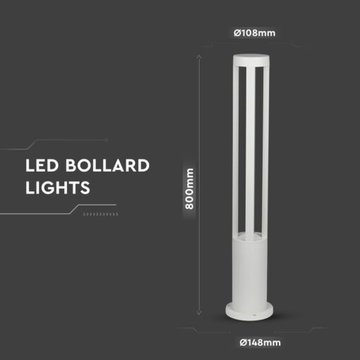 LED Κολονάκι Φωτιστικό 10W V-TAC 86cm Αδιάβροχο IP65 Λευκό Φυσικό 6400K – 8327