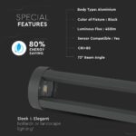 LED Κολονάκι Φωτιστικό 10W V-TAC 86cm Αδιάβροχο IP65 Μαύρο Θερμό 3000K – 8331