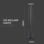 LED Κολονάκι Φωτιστικό 10W V-TAC 86cm Αδιάβροχο IP65 Μαύρο Θερμό 3000K – 8331