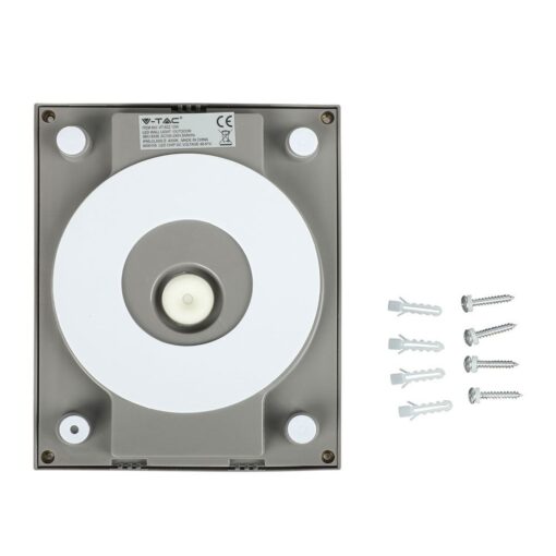 LED αδιάβροχο φωτιστικό 12W IP65 6400K Ψυχρό λευκό με γκρι σώμα V-TAC – 8339