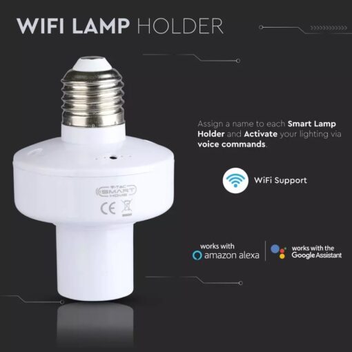 WiFi Ντουί λαμπτήρα E27 V-TAC συμβατό με Amazon Alexa & Google Assistant – 8421