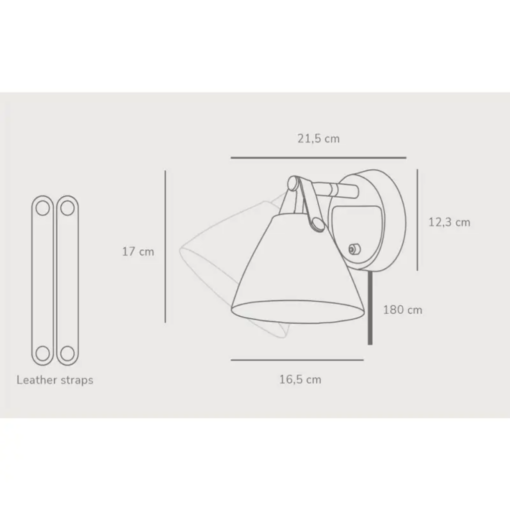 Επιτοίχιο Φωτιστικό DFTP  Strap 15 1xGU10 Λευκού Χρώματος – 84291001