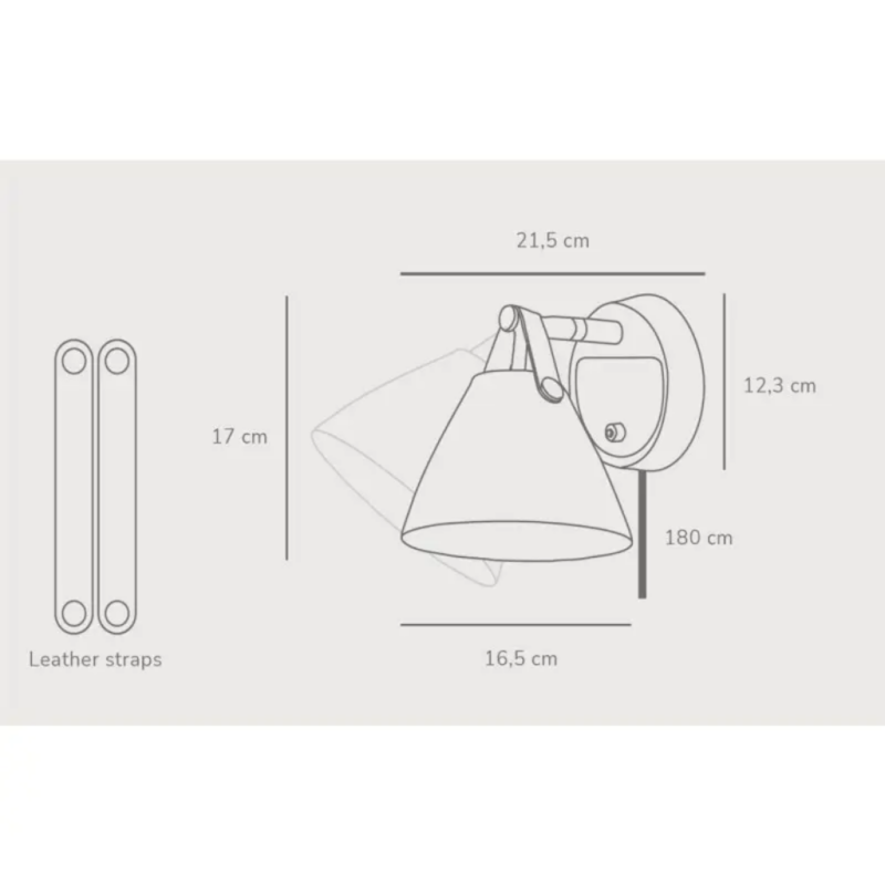 Επιτοίχιο Φωτιστικό DFTP  Strap 15 1xGU10 Λευκού Χρώματος – 84291001