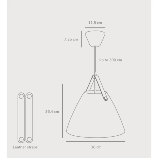 Κρεμαστό Φωτιστικό DFTP Strap 36 1xE27 Μπεζ Χρώματος – 84343009