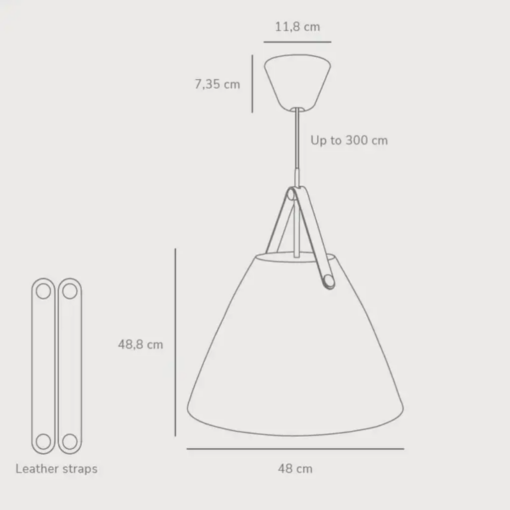 Κρεαμαστό Φωτιστικό STRAP 48 1xE27 Καφέ Χρώματος – 84353009