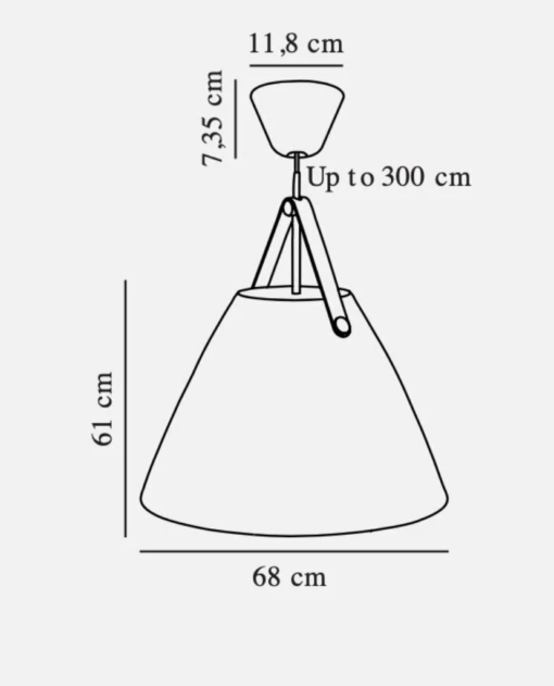 Κρεαμαστό Φωτιστικό STRAP 68 E27 Φ.68cm – 84363003