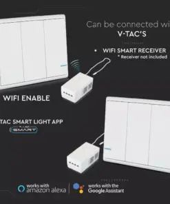 Ασύρματος διακόπτης RF τριπλός Wireless λευκός μπαταρίας V-TAC – 8462
