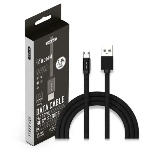 Καλώδιο Micro USB μαύρο 1m Ruby Series V-TAC – 8494