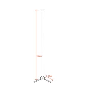 Μοντέρνο Minimal Επιδαπέδιο Μαύρο Φωτιστικό 150cm LED 24 Watt με Ασύρματο Χειριστήριο RF & Dimmer Πράσινο GloboStar ALIEN Design GLOBO-150-5