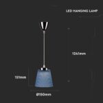 Κρεμαστό Φωτιστικό LED 7W 4000K Μπλε Χρώματος  V-TAC – 8506