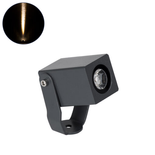 GloboStar® TREELIGHT-TREEMARO 90472 Σποτ Φωτισμού Ειδικό για Φυτά – Δέντρα LED 3W 330lm 8° DC 24V Αδιάβροχο IP67 Μ3.5 x Π6.4 x Υ10cm Θερμό Λευκό 2700K – Γκρι Ανθρακί – 3 Years Warranty