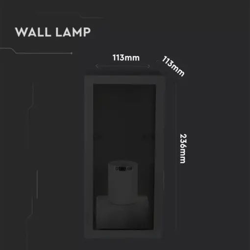 Επιτοίχιο φωτιστικό κήπου E27 IP44 Aluminum + Glass με Μαύρο σώμα V-TAC – 8517
