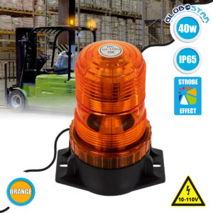 GloboStar® 85195 PRO Series Φάρος Ασφαλείας για Περονοφόρα – Κλαρκ – Αυτοκίνητα & Φορτηγά STROBE LED SMD 5730 40W DC 10-110V Αδιάβροχος IP65 Πορτοκαλί