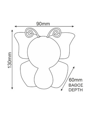 Φωτάκι Νυκτός LED 1W RGB Ροζ Πεταλούδα με Αισθητήρα Ημέρας Νύχτας ACA DECOR – 851LED1P