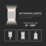 Επιτοίχιο Φωτιστικό Up-Down LED Λευκό ΙP65 Αλουμίνιο V-TAC 11W 4000K Φυσικό – 218528