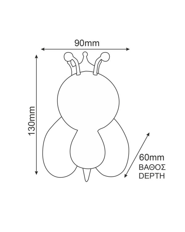 Φωτάκι Νυκτός LED 1W RGB Κίτρινη Μελισσούλα με Αισθητήρα Ημέρας Νύχτας ACA DECOR – 852LED1Y