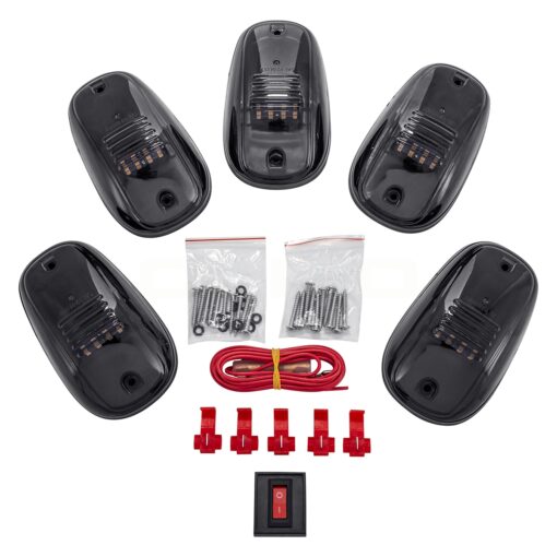 GloboStar® 85303 Πακέτο 5 Τεμάχια Φώτα Όγκου Οροφής – Running Lights για Αυτοκίνητα – SUV – Αγροτικά LED SMD 3030 12W 600lm DC 12V με Διακόπτη On/Off Αδιάβροχα IP65 5x Πορτοκαλί