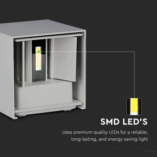 Επιτοίχιο Φωτιστικό Up-Down LED Γκρι ΙP65 Αλουμίνιο V-TAC 11W 4000K Φυσικό – 218532