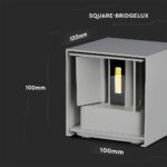 Επιτοίχιο Φωτιστικό Up-Down LED Γκρι ΙP65 Αλουμίνιο V-TAC 11W 4000K Φυσικό – 218532
