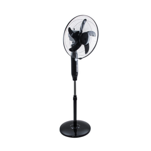 GloboStar® SOLARA-FAN 85356 Solar Fan Αυτόνομος Ηλιακός Επιδαπέδιος Ανεμιστήρας 25W 2 Λειτουργιών Ρεύματος με AC 220-240V ή με Φωτοβολταϊκό Panel 9V 12W & Επαναφορτιζόμενη Μπαταρία Li-ion 7.4V 4400mAh – 3 Ταχύτητες – Ενσωματωμένο USB 2.0 Charger Συσκευών – IP20 – Μ44 x Π37.5 x Υ132cm – Μαύρο – 2 Years Warranty
