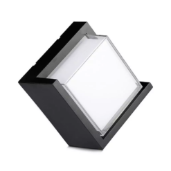 LED αδιάβροχη απλίκα 12W IP65 3000K Θερμό Μαύρο σώμα τετράγωνη V-TAC – 218539