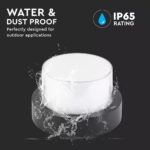 LED αδιάβροχη απλίκα 12W IP65 3000K Θερμό λευκό Μαύρο σώμα στρογγυλή V-TAC – 8541