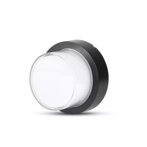 LED αδιάβροχη απλίκα 12W IP65 3000K Θερμό λευκό Μαύρο σώμα στρογγυλή V-TAC – 8541