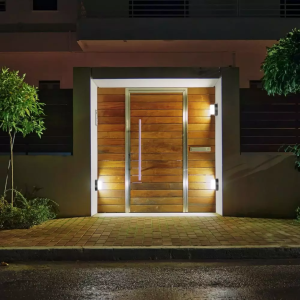 LED αδιάβροχη απλίκα 12W IP65 3000K Θερμό λευκό Μαύρο σώμα στρογγυλή V-TAC – 8541