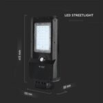 LED ηλιακό φωτιστικό δρόμου 15W Φυσικό λευκό 4000K Μαύρο σώμα με ανιχνευτή για ιστό & τοίχο V-TAC – 8549